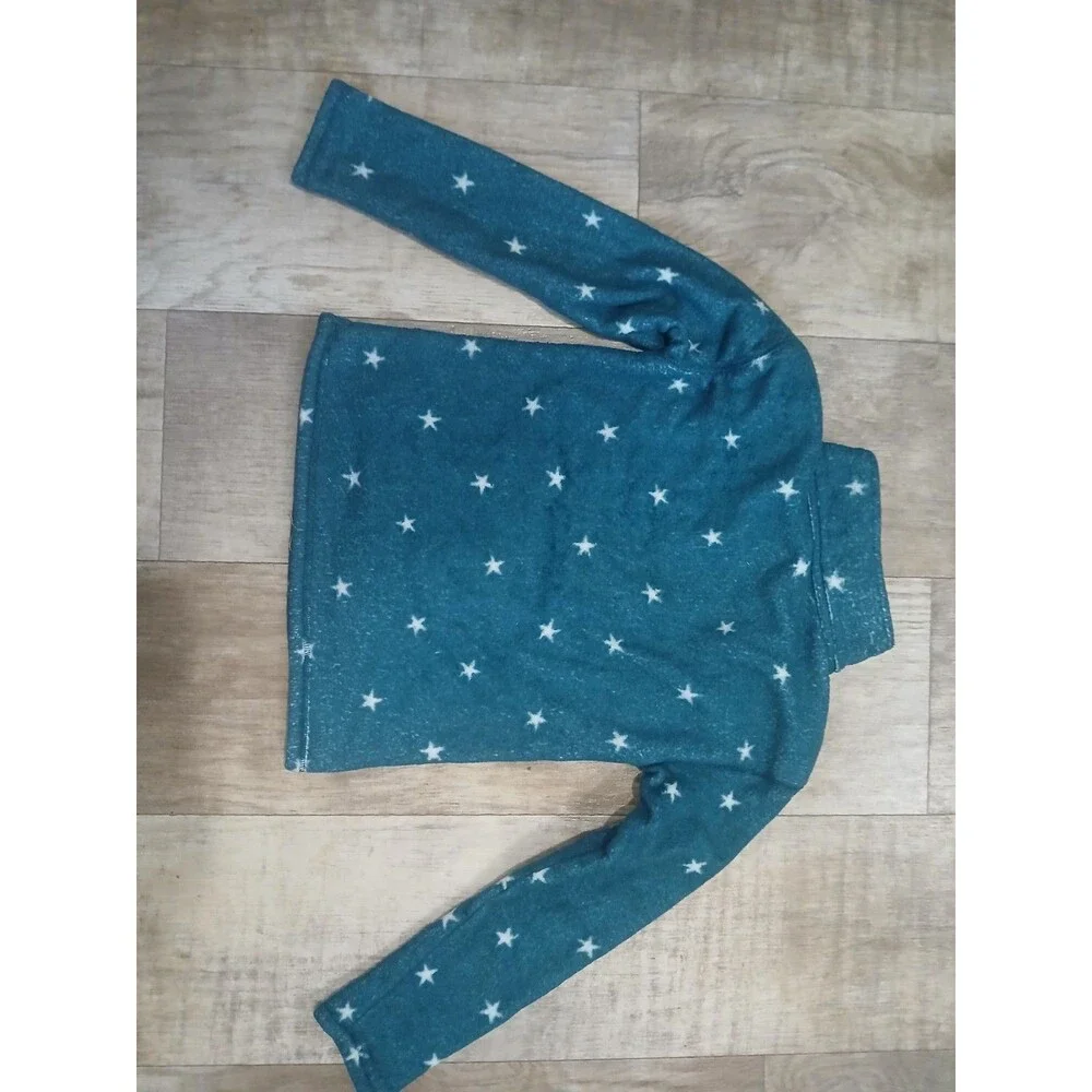 Girl’s Jumping Beans  Fleece Jacket Teal White Stars 1/4 Zip - Size 12